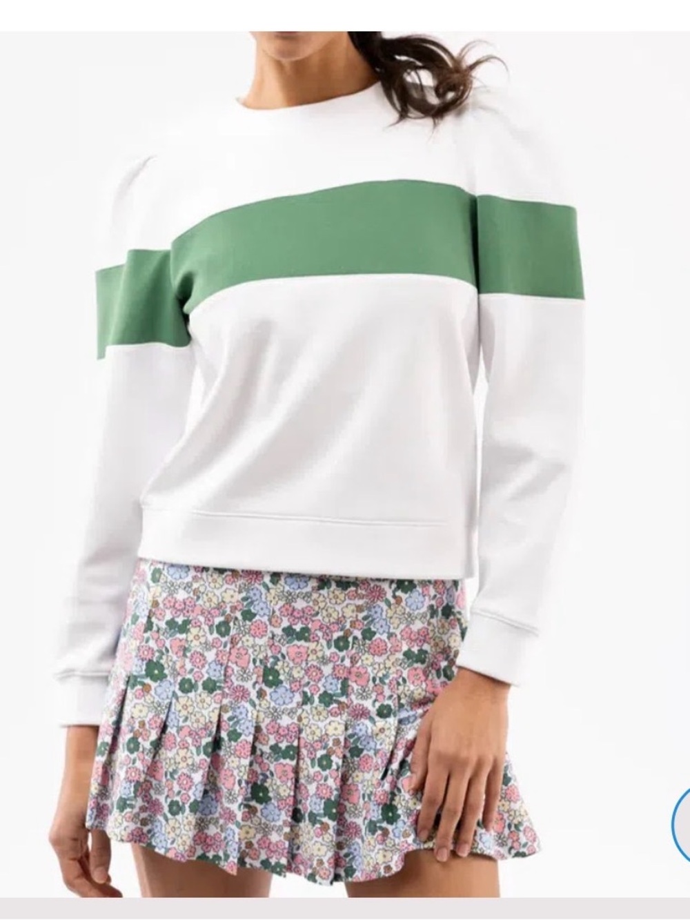 Smith &Quinn Peggy sweatshirt  with Green Chest Stripe